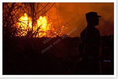 2018 Soldier Silhouetted At Lava Eruption Kīlauea Volcano Silver Halide Photo