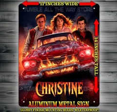 Christine 80s Horror Movie Killer Car Metal Sign Wall Art 11″ x 14″