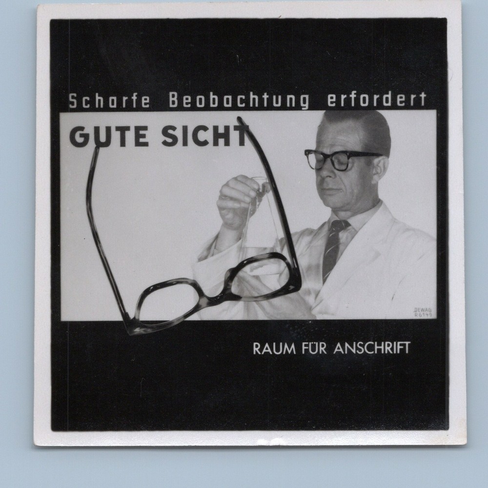 Advertising Advertising GDR – OPTICIAN Glasses Man Good Vision – Old Photo 1950s 1960s