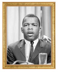 John Lewis Photograph in a Aged Gold Frame