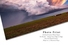 Storm Photography Print – Picture of Supercell Thunderstorm Over Field in Kansas