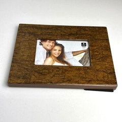Faux Burl Wood Like Cupecoy Design Wide Picture Frame Walnut Wall/Free Standing