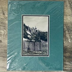 New Print Beach Fence and Sign on Dunes Black White 8×10 Green Framed DLS Signed