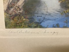Signed Wallace Nutting 1921 «An Autumn Canopy» Hand Colored Photo ~ Framed