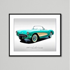 Classic Cars – 1957 Chevrolet Corvette in Cascade Green – Print