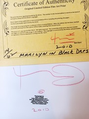 Bert Stern – Marilyn Monroe – in black dress with pearls – limited & signed