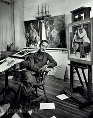 1956/59 Vintage YOUSUF KARSH Illustrator Artist NORMAN ROCKWELL Large Photo Art