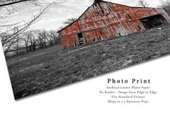 Country Photography Print – Picture of Rustic Red Barn in Missouri