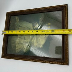 Antique Victorian Colorized Photo of Mother Child Baby Framed Large Picture