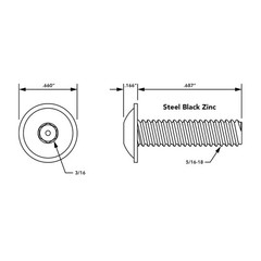 8020, 3330, 15 Series, 5/16-18 x 0.687 Inch 11/16 Inch Flanged Button Head So…