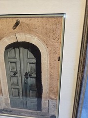 R.A. Rocz Photography Art Green Door With Distressed Faux Wood Frame
