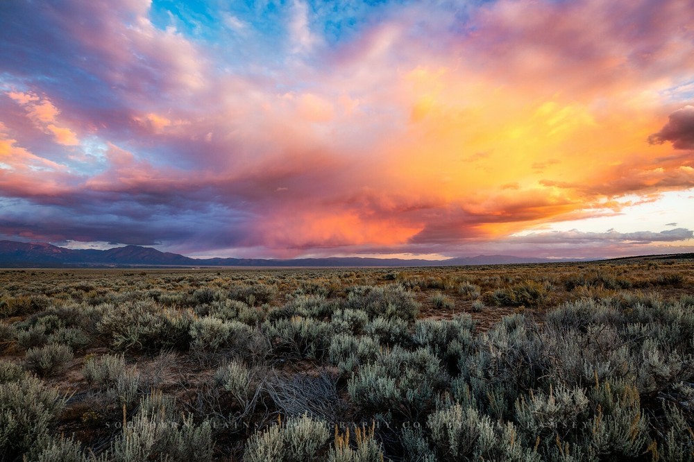 Southwest Photography Print – Storm Clouds Over Sagebrush near Taos New Mexico