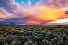 Southwest Photography Print – Storm Clouds Over Sagebrush near Taos New Mexico