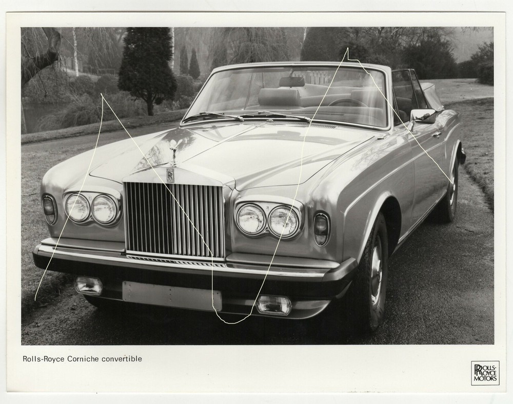 22x16cm Vintage Work Photo 1982 Rolls Royce Corniche Convertible Photo