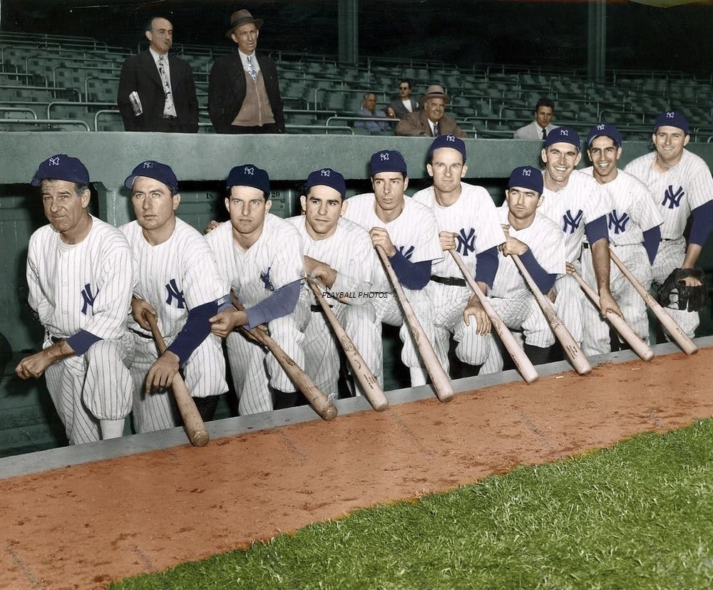 1950s NY Yankees Lineup Colorized 8×10 Print-FREE SHIPPING