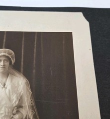 Edwardian Religious Communicant Photo Bible Veil Locket Decor Crafting 5×8″ READ