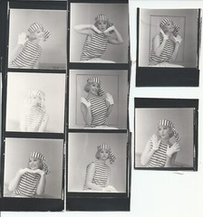 Cute Blonde in Stripe Outfit Poses HENDRICKSON Negative Photo Contact Sheet R14