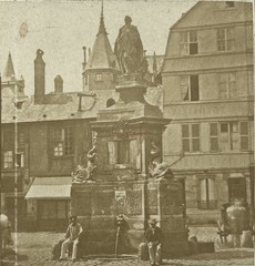 France Rouen Snapshot Market Square Photo c1858 Stereo Vintage Album