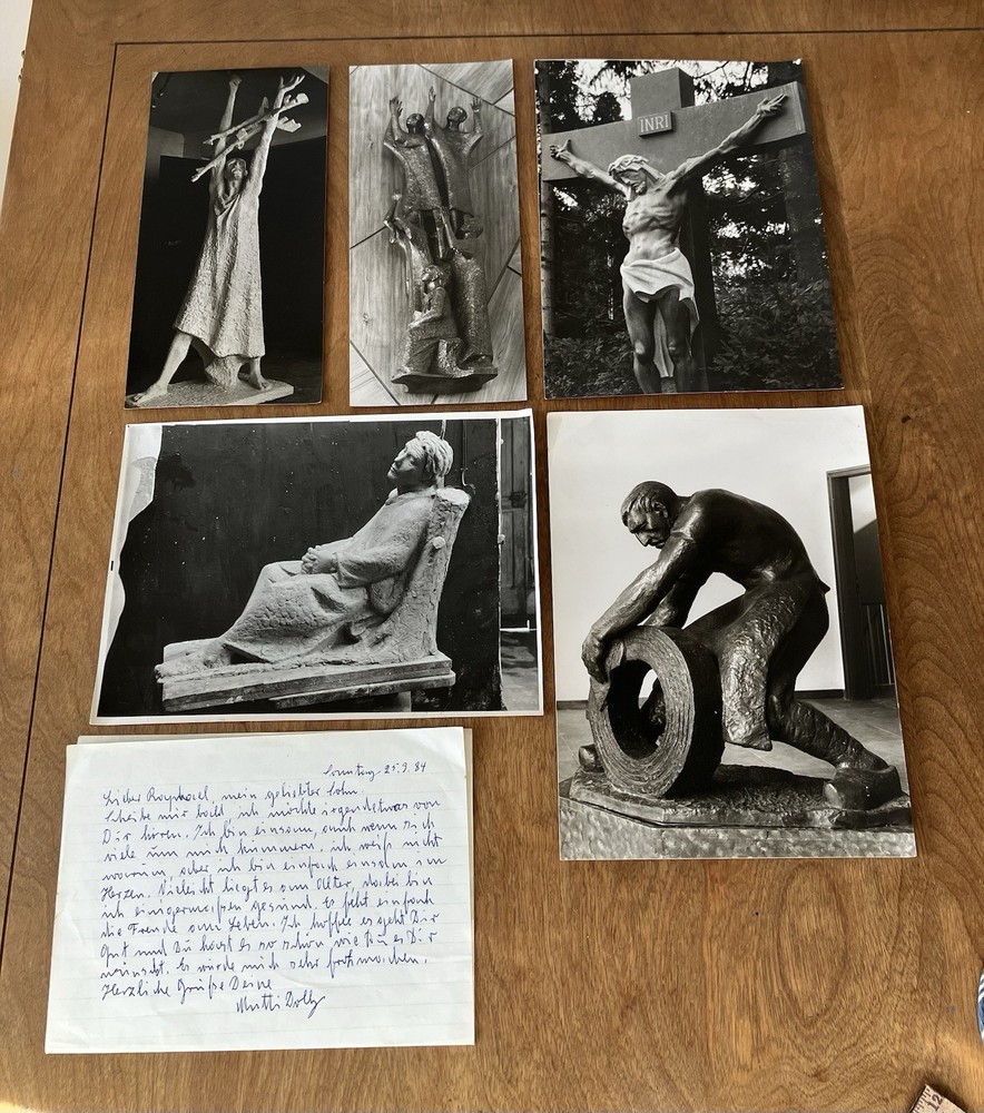 5 MCM Vintage Sculpture art B&W photos German Krefeld Erich Schmidt Hermann Ege