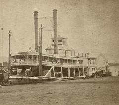 USA US Steamer on The Mississippi c1865 Photo Stereo Vintage
