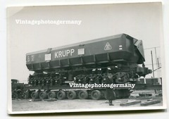 K8253 Foto 50er Jahre LKW Kaelble Schwertransport Krupp Waggon Eisenbahn LOK