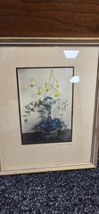 rare Wallace Nutting Hand-Colored Floral, all original, approx. 9″x 10.5″