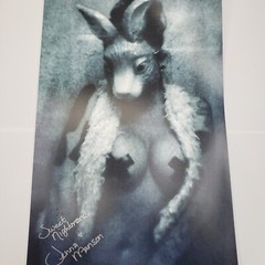 Signed Jenna Manson Horror Photography 11 X 17 BLACK AND WHITE BUNNY