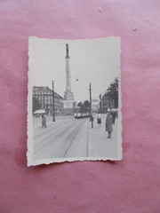 Photo – Riga – Freedom Monument – Tram – 1941 – 6.2cm x 8.5cm –