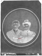 Glass Plate Old Photo Negative Black and White 9×12 cm Couple Portrait France