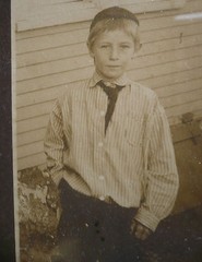 MINIATURE ANTIQUE OLD PHOTOGRAPH VINTAGE FRAME COLORADO SPRINGS LABEL YOUNG BOY