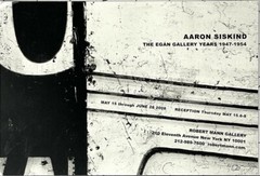 Aaron Siskind (1903-1991) Art Announcement Card 2008 Robert Mann Gallery