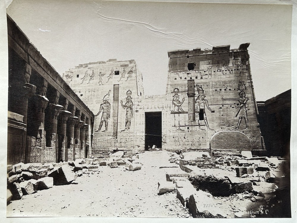 EGYPT Temple Of Isis On Philae Photo Lekegian c1870 Vintage Album Picture
