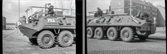2x photo print approx. 13x18cm tank SPW Soviet GSSD German Democratic Republic Bernau #RUS-15_1089