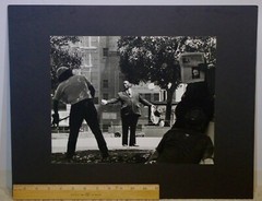 B&W Photograph- Signed Matted- 1976 Free speech public square no one listens!