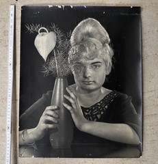 Genuine Old B/W Photo Fashion Photo GDR approx. 1950s Woman approx. 40x50cm GDR Advertising