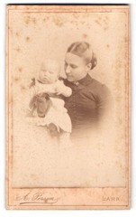 Photograph A. Person, Lahr i. B., Luisenstraße, portrait mother in dress with her