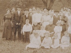 Vtg c.1890s Photograph Country Family Generations Sepia B&W
