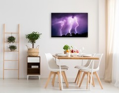 Lightning photography print purple nature picture weather wall art photo decor