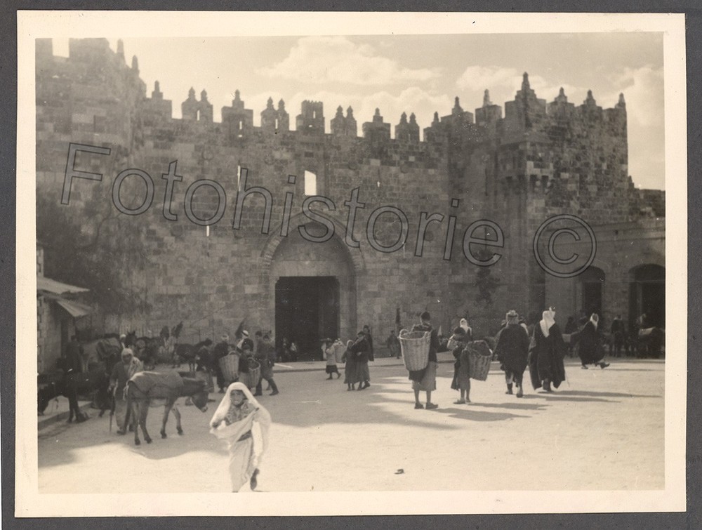 Photo Palestine Jerusalem Damascus Gate People Market Everyday Life 1936