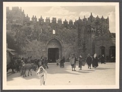Photo Palestine Jerusalem Damascus Gate People Market Everyday Life 1936