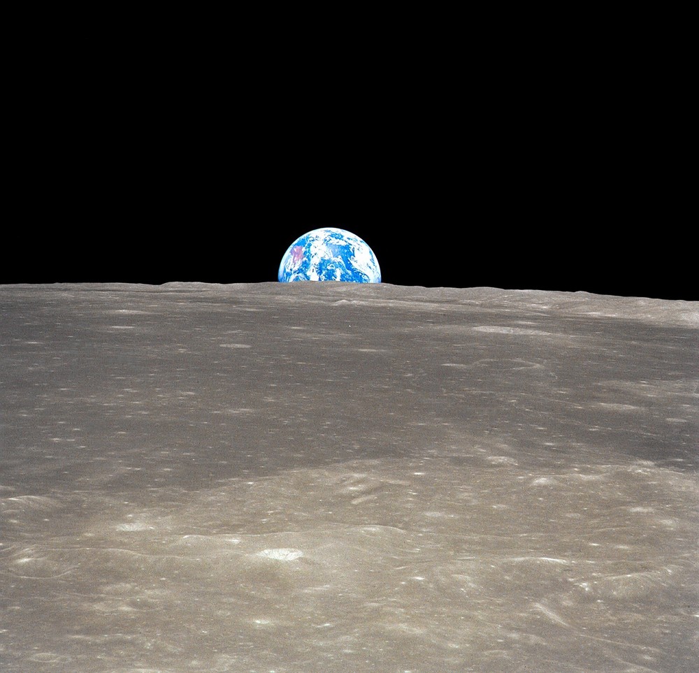 NASA Photo Apollo 11 Earth Rise On The Lunar Surface