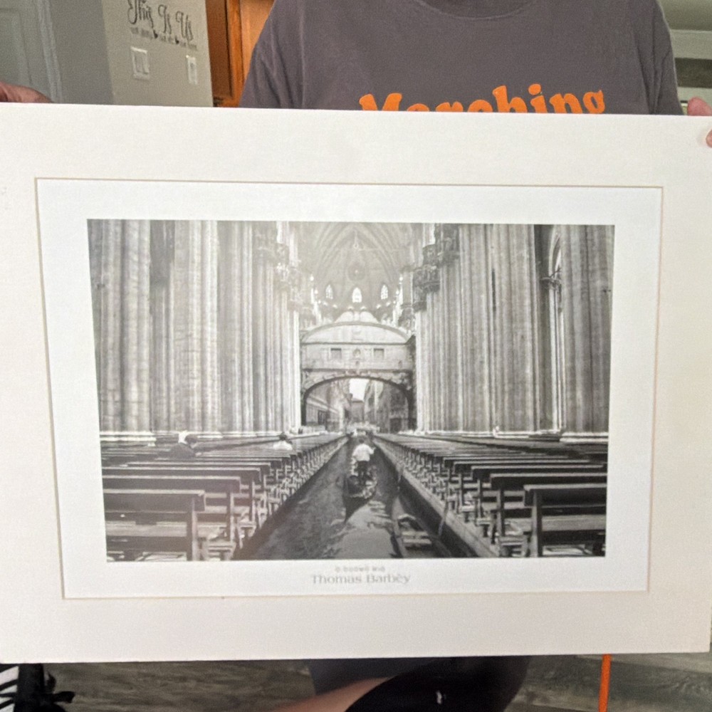 Thomas Barbey «A Good Walk» B&W Cathedral Interior Landscape Matted Photo