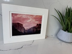 Yosemite Matted Photograph, “Yosemite Valley Sunset”, National Park America Art