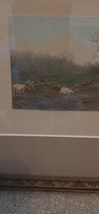 Rare Wallace Nutting hand-Colored cow scene, approx. 8.5″x 12.5″