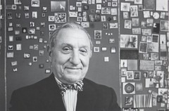 ARNOLD NEWMAN-2 Gelatin Silvers of Joseph Hirshhorn w/ museum model of Hirshhorn