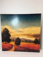 Tuscany Italy Landscape Sunset WALL ART Print Mounted On Hard Cardboard 24″x24″