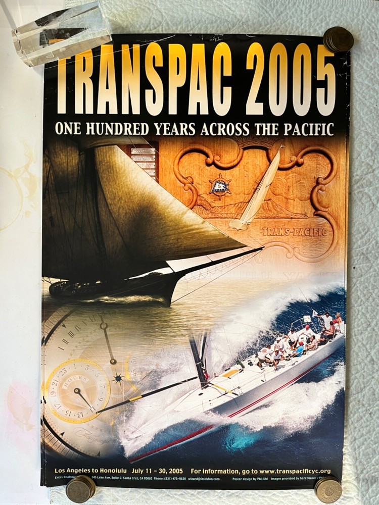 Hawaiian Marine poster Transpac 2005 large L.A. to Honolulu Yacht Race size 20″