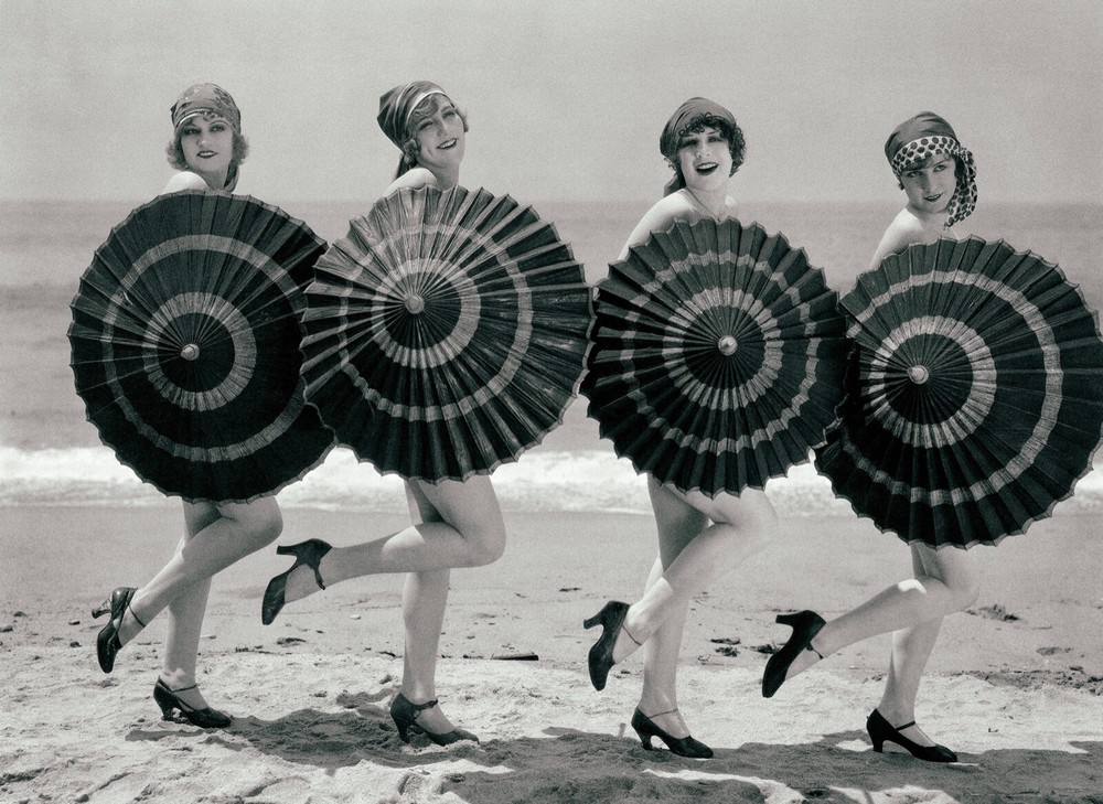 Jazz Era Flappers on beach – 1920’s – reprint – multiple sizes: 929