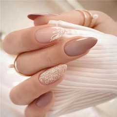 24 Pack Oval Stick On Nails, Press On Nails Oval, Natural Acrylic Artist…