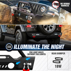 Front and Rear Bumpers Compatible with 2018-2026 Jeep Wrangler JL JLU Unlimited